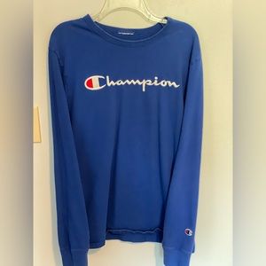 Blue champion long sleeve size small